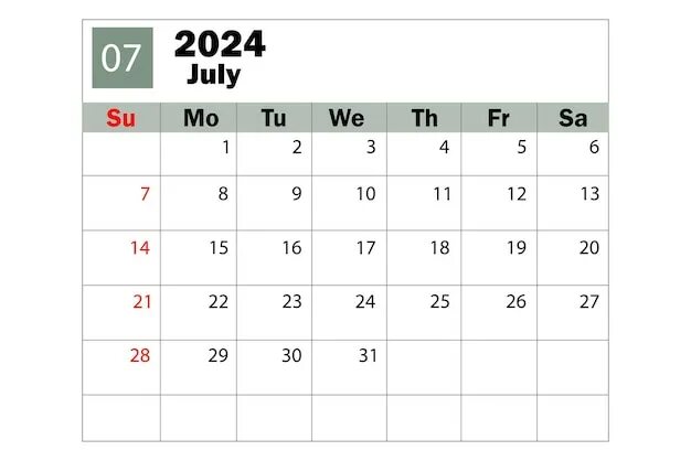 Premium Vector Coloring classic calendar 2024 year Week start from Sunday Vector