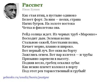 Бунин стих птица