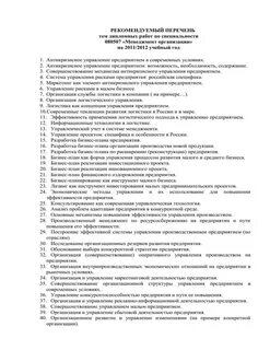 Список дипломных работ