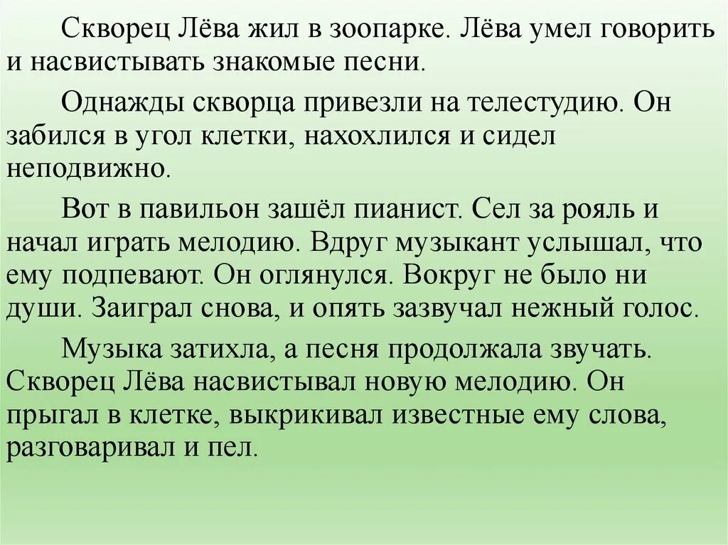 Текст изложение в обществе где культивируется. Скворец Лева изложение 3 класс. Изложение скворец лёва. Изложение 3 класс по русскому скворец Лева. Изложение м Родионова скворец Лева.