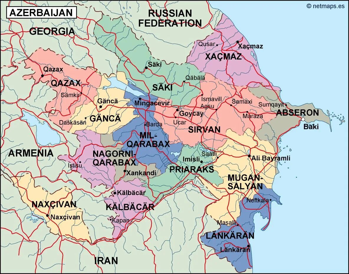 Азербайджан карта на русском подробная. Азербайджан на карте. Административная карта Азербайджана. Карта Азербайджана по районам. Азербайджан карта административного деления.