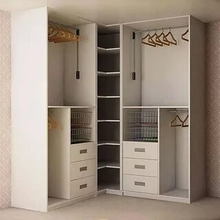 Наполнение углового шкафа купе в спальню