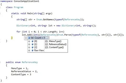 Enum to string