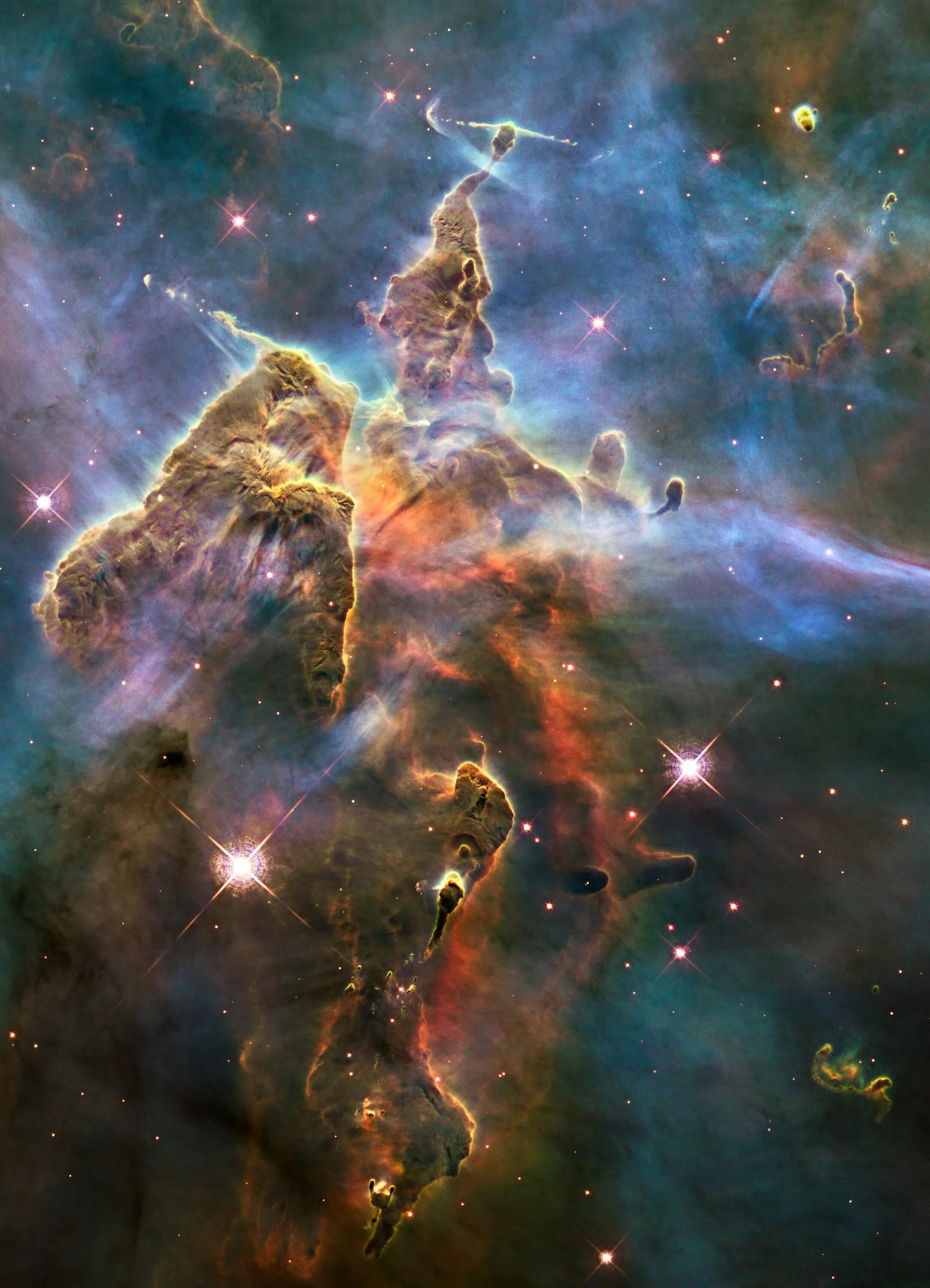 Космические аномалии. Столпы творения Хаббл. Туманность столпы творения Хаббл.