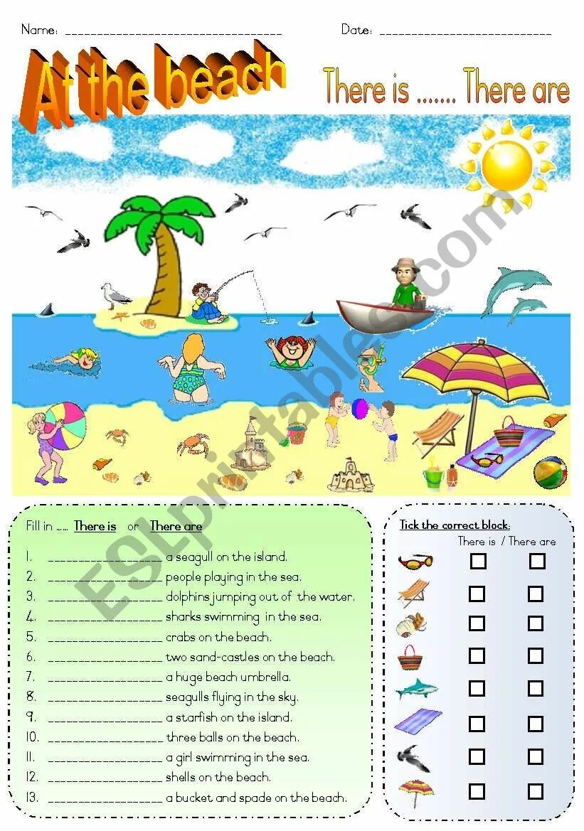 Пляж на английском языке. There is there are Beach. Beach Worksheets. There are not people on the Beach.