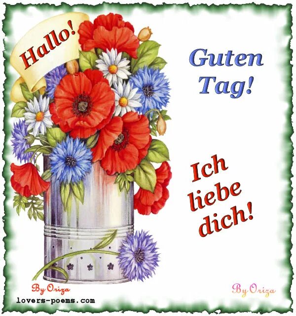 Открытка с днём рождения на немецком языке. Открытка guten tag. Открытки добрый день на немецком языке. Открытки хорошего дня на немецком языке.