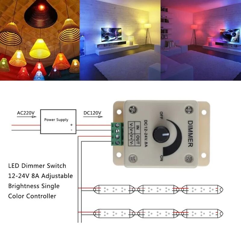 Регулятор напряжения led Dimmer dc12-24v. Диммер 8 а dc12-24 для светодиодных ламп. Dimmer dc12-24v 8a схема. Диммер для лед ламп 220в.