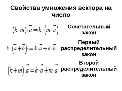 Свойства умножения векторов