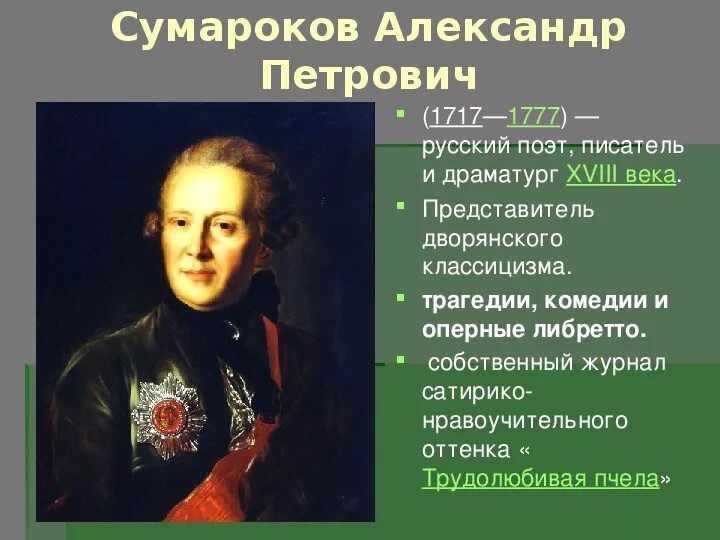 Авторов сумароков. Авторов сумароков