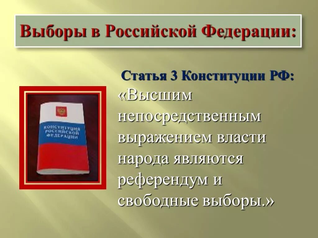 Конституция рф свободные выборы