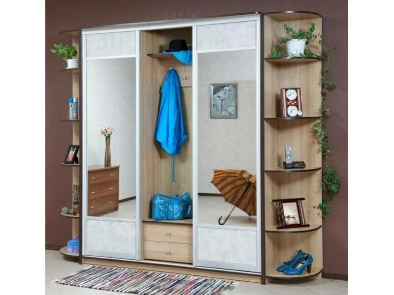 Шкаф купе с открытыми полками. Шкаф с полочками сбоку. Шкаф купе с угловыми полками. Угловые полки к шкафу. Шкаф-купе в прихожую.