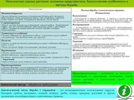 Меры борьбы с сорными растениями