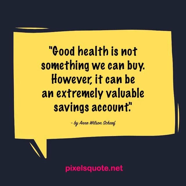 You to be in good health