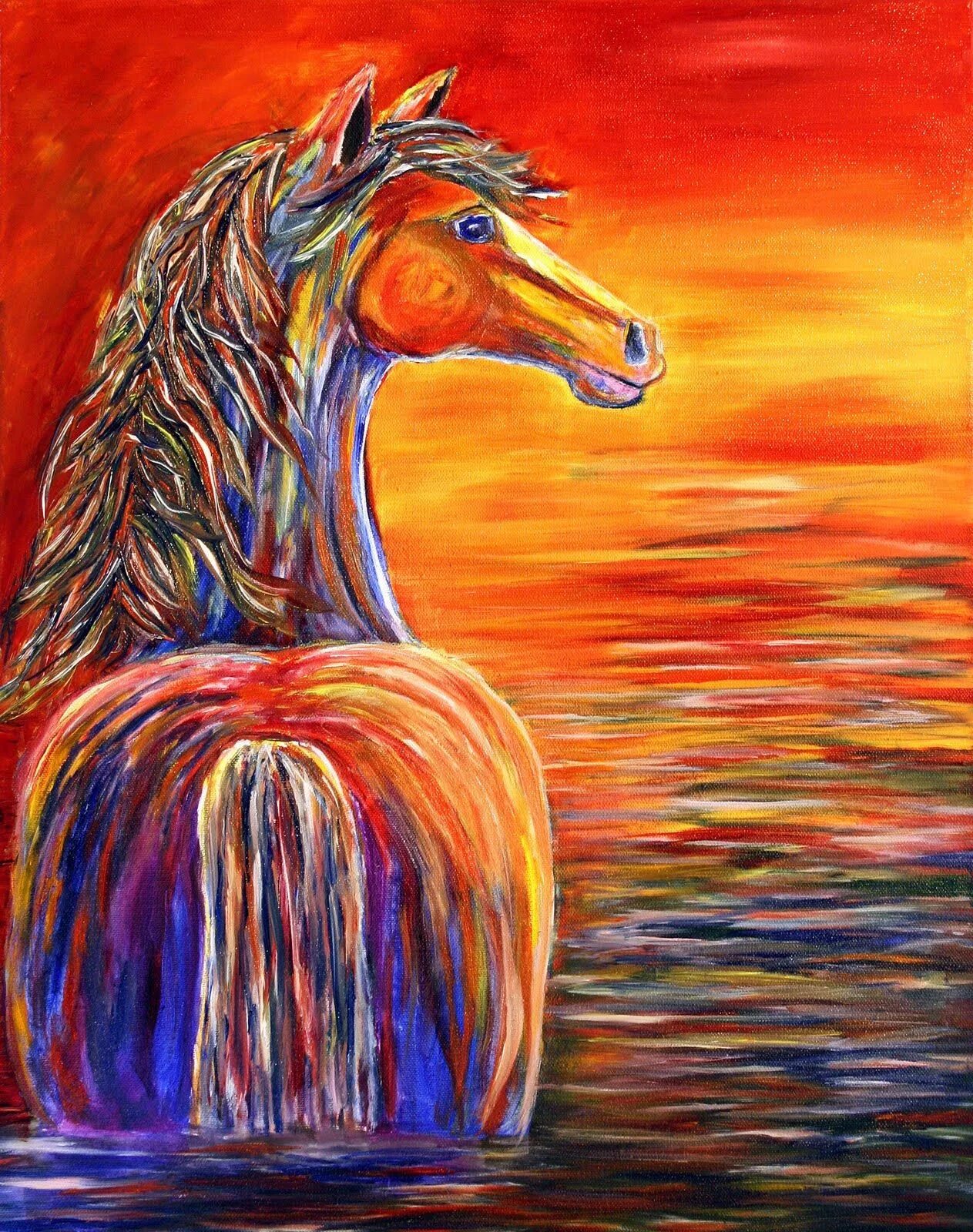 Конь красками. Лошадь красками. Лошадь рисования в цвете. Лошадь рисунок красками.