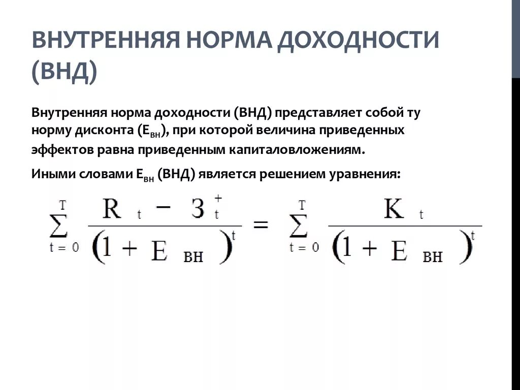 Внутренняя норма доходности irr. Как считать ВНД формула. Внутренняя норма доходности формула. Как определить внутреннюю норму доходности. Норма доходности это