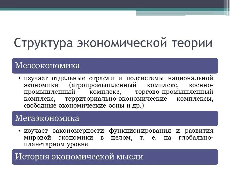 Структура экономической теории. Структура экономической науки. Микроэкономика мезоэкономика. Структура эконом теории. Изучение экономики в целом