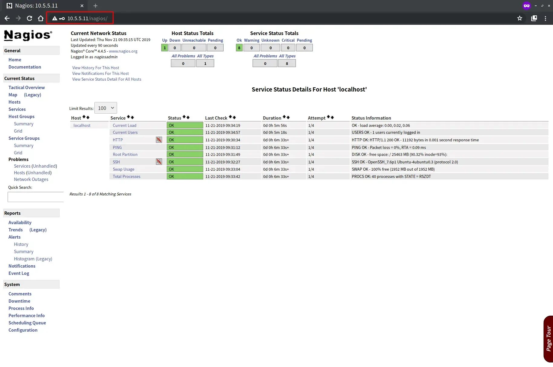 Check service status