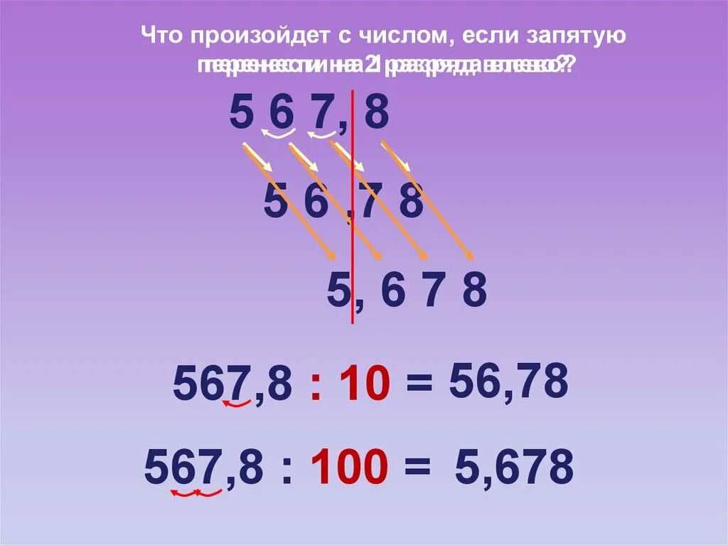 Умножение десятичных чисел на 100. Правило деления десятичных дробей на 10. умножение и деление десятичных дробей на 10 100 и 1000. правило деления десятичных дробей на 10 100 1000. умножение и деление десятичных чисел на 10.100.1000.