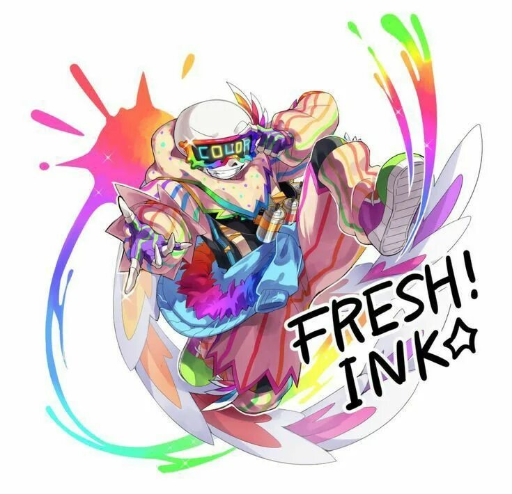 Fresh ink sans. Инк x фреш. Андертейл фреш инк. Fresh sans underverse. Арты инк санс фреш.