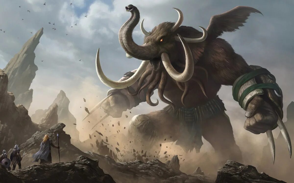 Cthulhuphant hon. Chaugnar Faugn Лавкрафт. Разъяренный мамонт МТГ. Мамонт арт. Мамонт блад