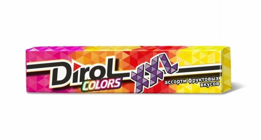 Жевательная резинка Dirol Colors XXL ассорти фруктовых 19г. 19г жевательная резинка Dirol Colors XXL ассорти фруктовых вкусов без сахара. Жев резинка Dirol Colors XXL ассорти 19г. Дирол Colors XXL ассорти фруктовых вкусов. Цвет жвачки