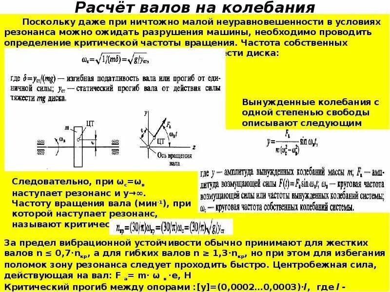Как посчитать частоту колебаний. Расчет валов на колебания. формула для расчета собственной частоты колебаний. как определить собственную частоту колебаний. расчет частоты вращения вала.