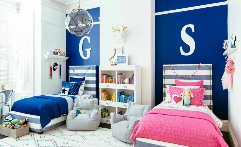 Интерьер подростковой комнаты для разнополых детей. Детская комната для двоих детей. Детская комната икеа для двоих разнополых детей. Интерьер детской комнаты для мальчика и девочки. Детская спальня.
