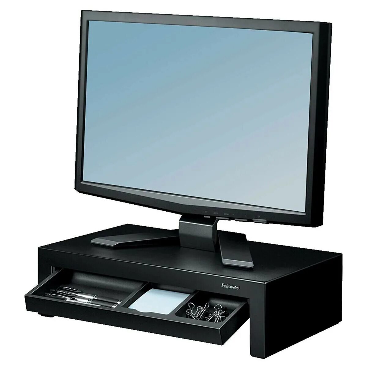 Монитор с регулировкой по высоте. Подставка под монитор fellowes designer suites monitor riser (crc80381). подставка под монитор fellowes designer suites. копихолдер для монитора fellowes monitor mount. fellowes fs-80381 подставка монитор настольная.