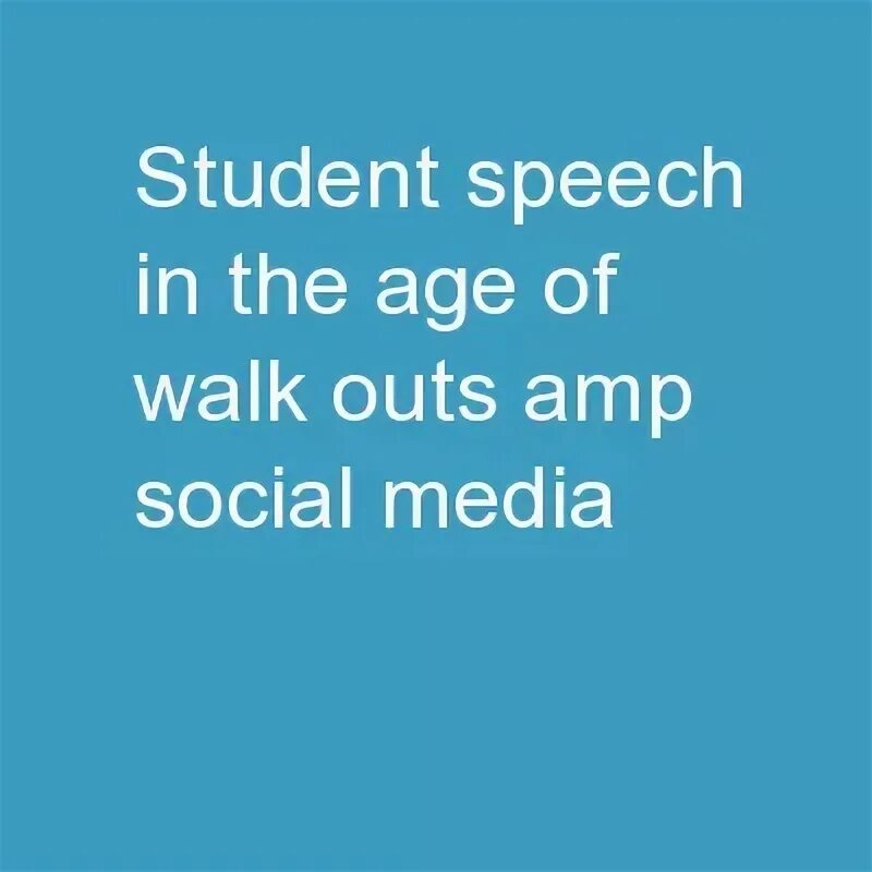 Student speech