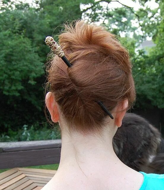 ethnic hairpin for women sanders wood sticks charm copper flower red carnelian d