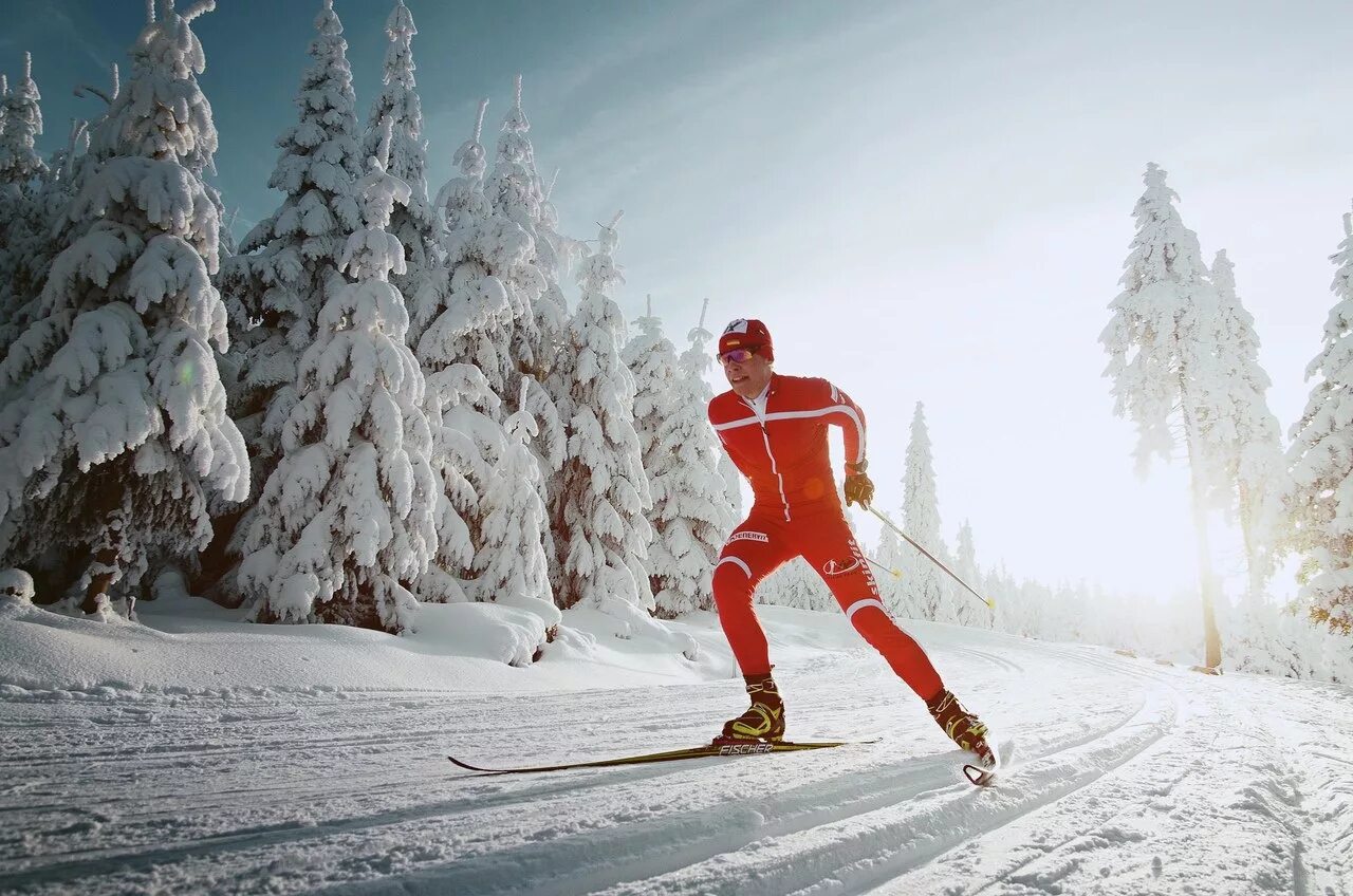 Лыжник. Зимний спорт. Лыжные гонки. Горнолыжный спорт. Do winter sports