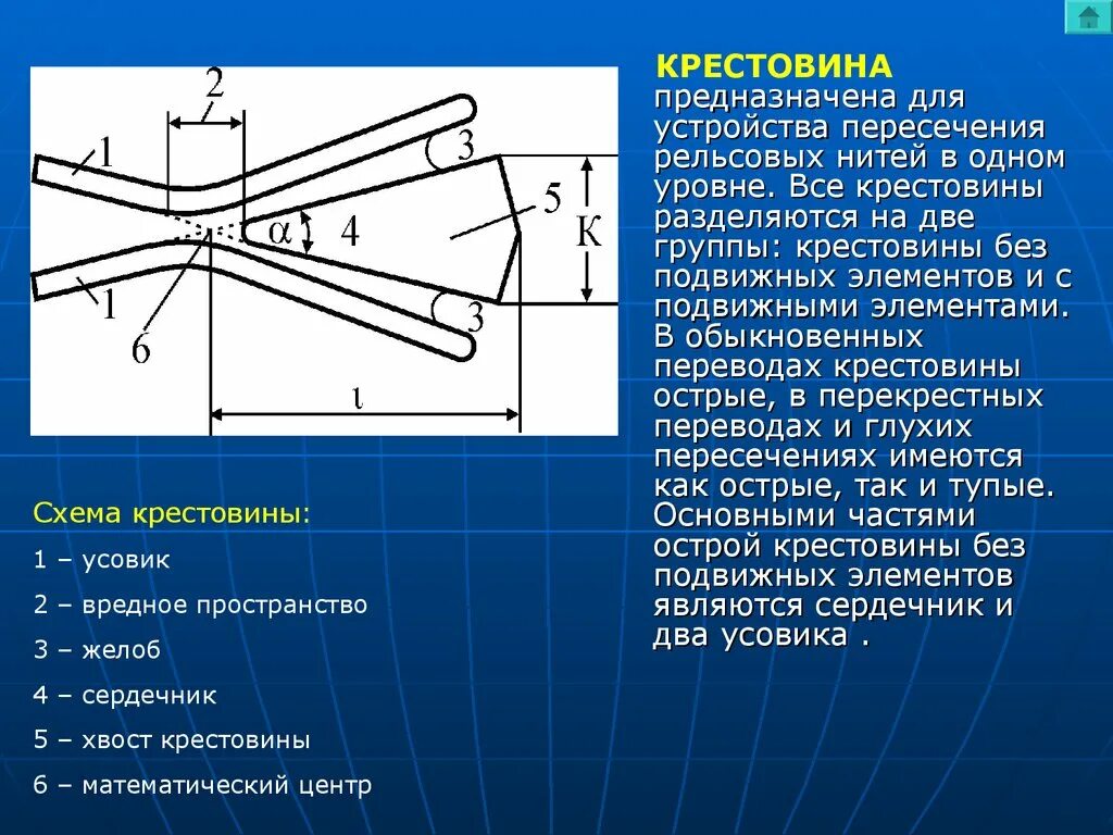 Стрелочные переводы характеризуют маркой крестовины