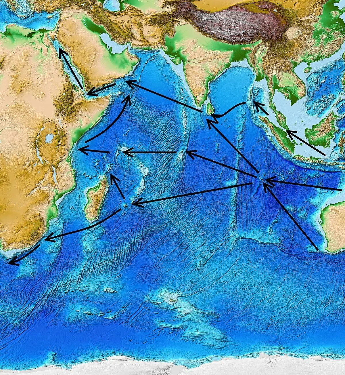 Акватория индийского океана. Морские пути в индийском океане. Самое глубокое место в индийском океане. Границы индийского океана.