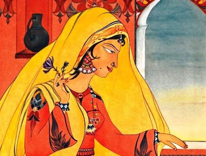 Иллюстрации к индийским сказкам. Сказки Индии иллюстрации. Рабия художник. Рисунок темы Шехеразады. Главная героиня этой индийской сказки