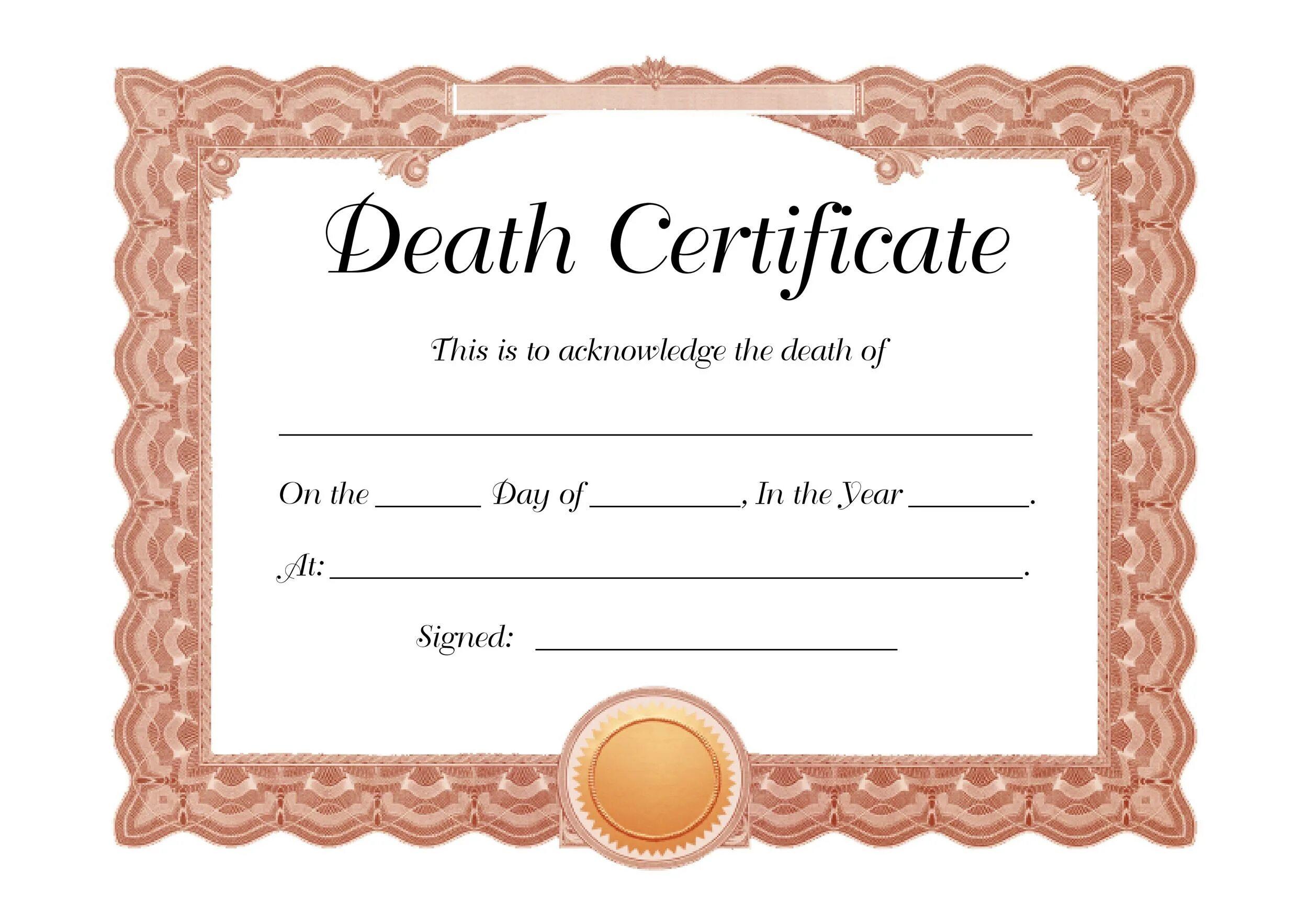 Death Certificate Template. Death Certificate Cube. Certificate blank. Fake Death Certificate.