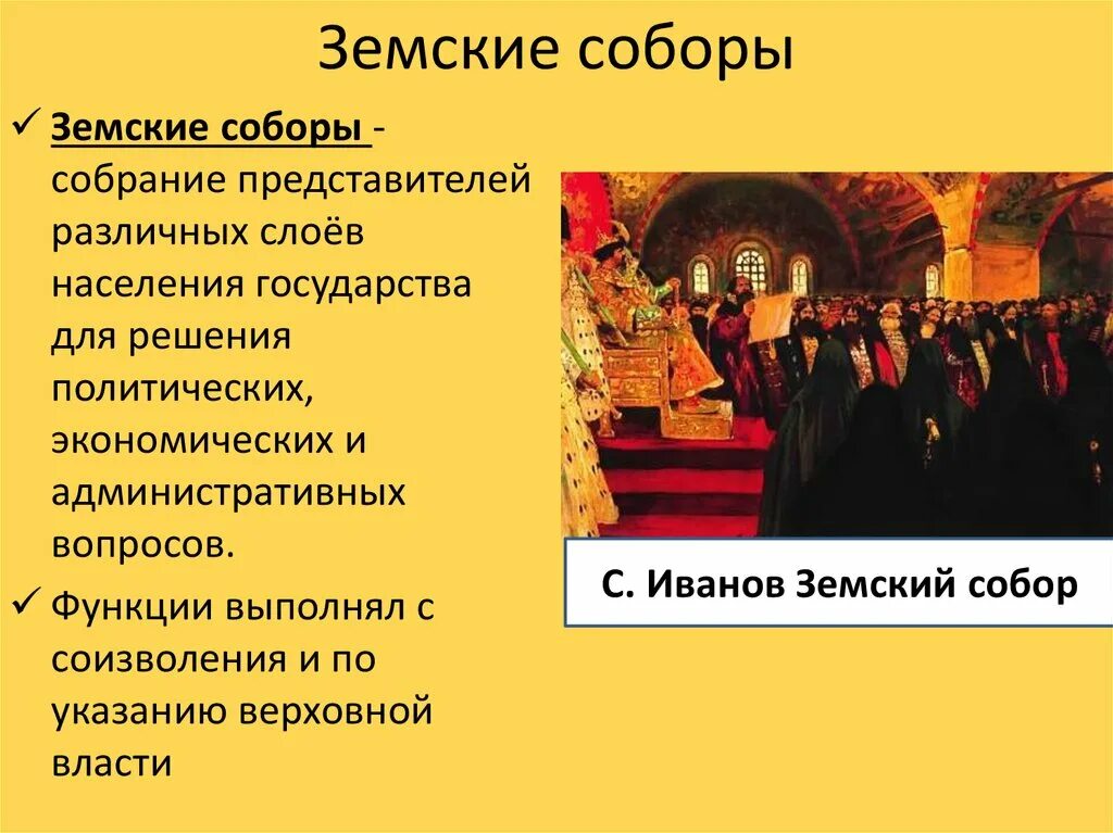 Какие вопросы решались на соборе. Первые земские соборыомановых. Функции земского собора при Иване 4.