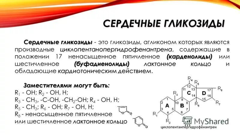 Группа сердечные гликозиды