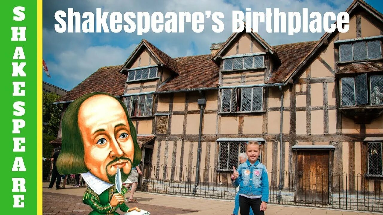 William Shakespeare House. Shakespeare's Birthplace. Shakespeare's Birth place in Stratford-upon-Avon. Shakespeare's House in Stratford.