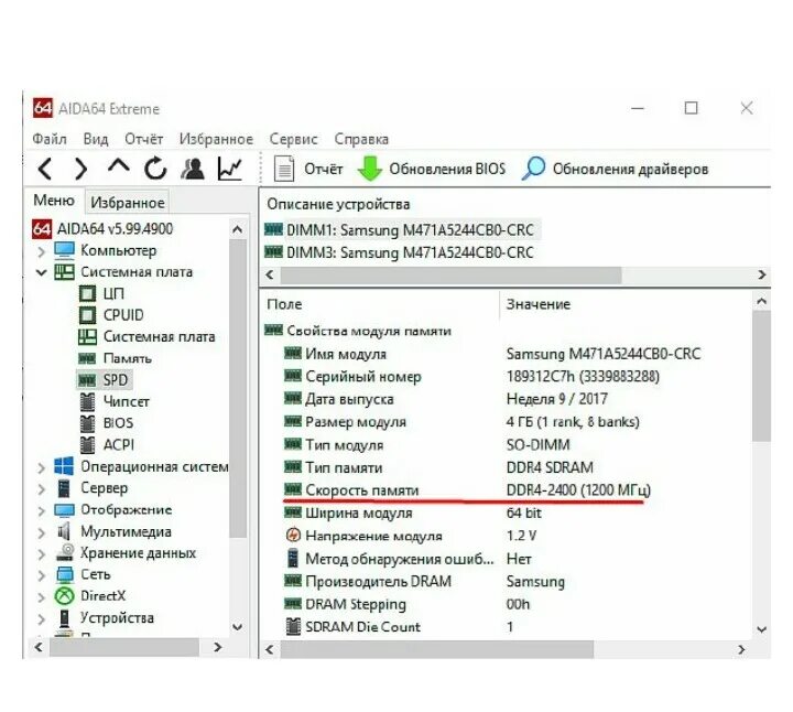 Как проверить скорость памяти. Aida64 частота оперативной памяти. Как узнать частоту оперативной памяти в aida64.
