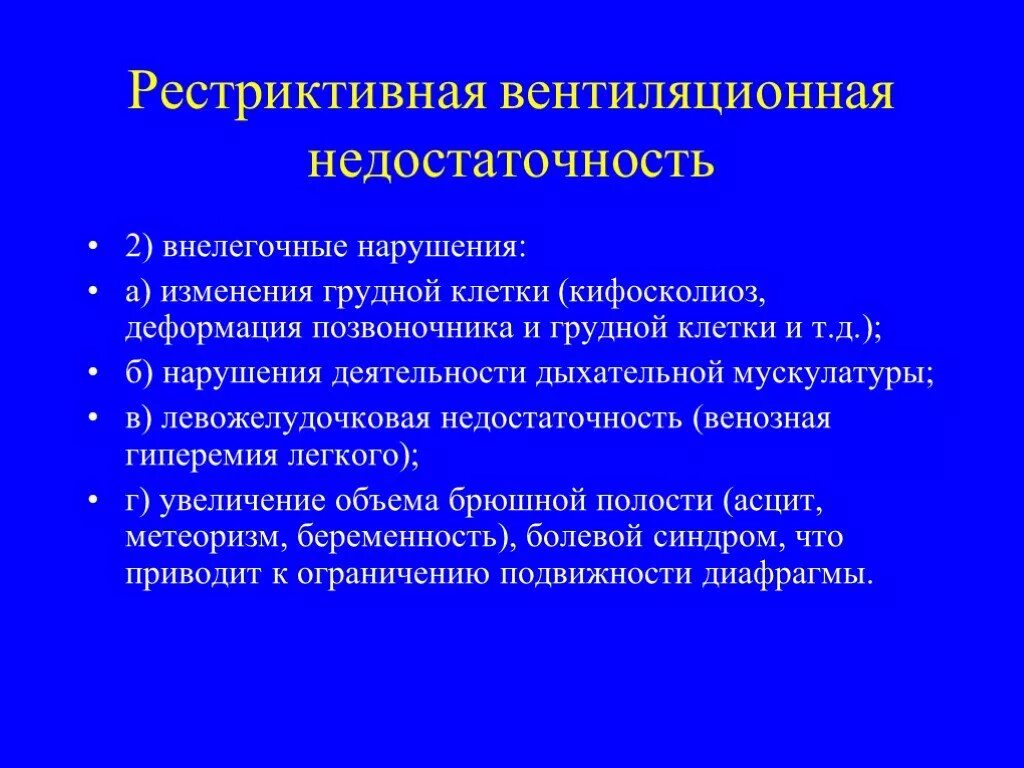 Тип вентиляционных нарушений
