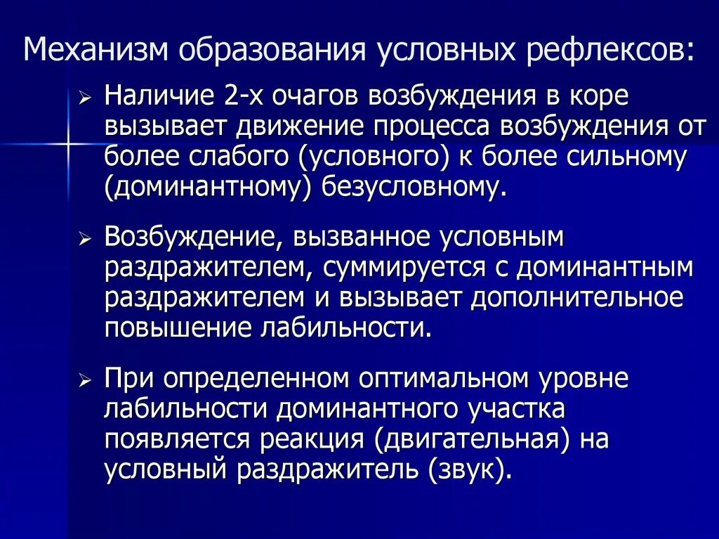 Формирование безусловного рефлекса