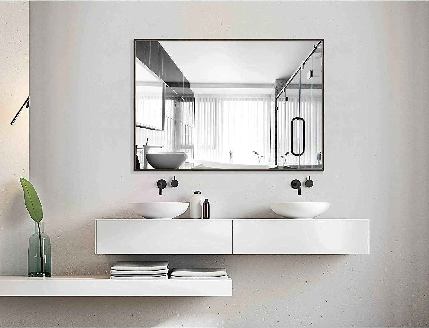 Mirror source. Зеркало &quot;frame black led&quot;. отражение в зеркале ванная комната. bathroom mirror. раковина эстетика.