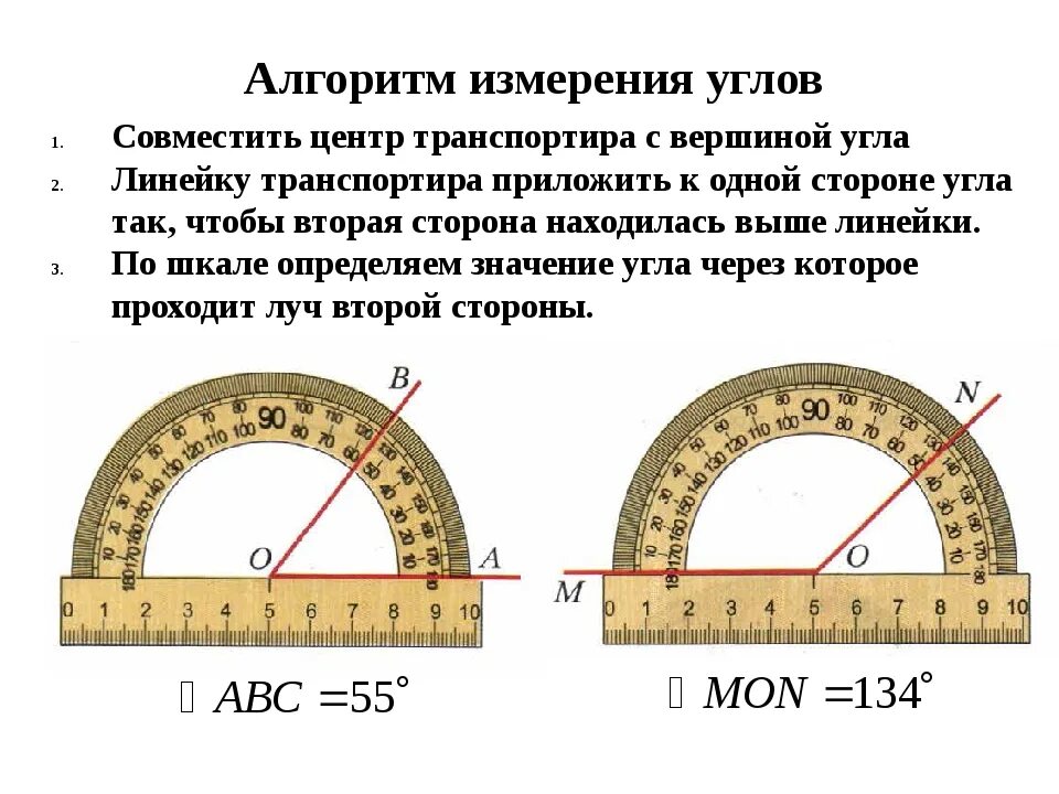 Угол можно определять в