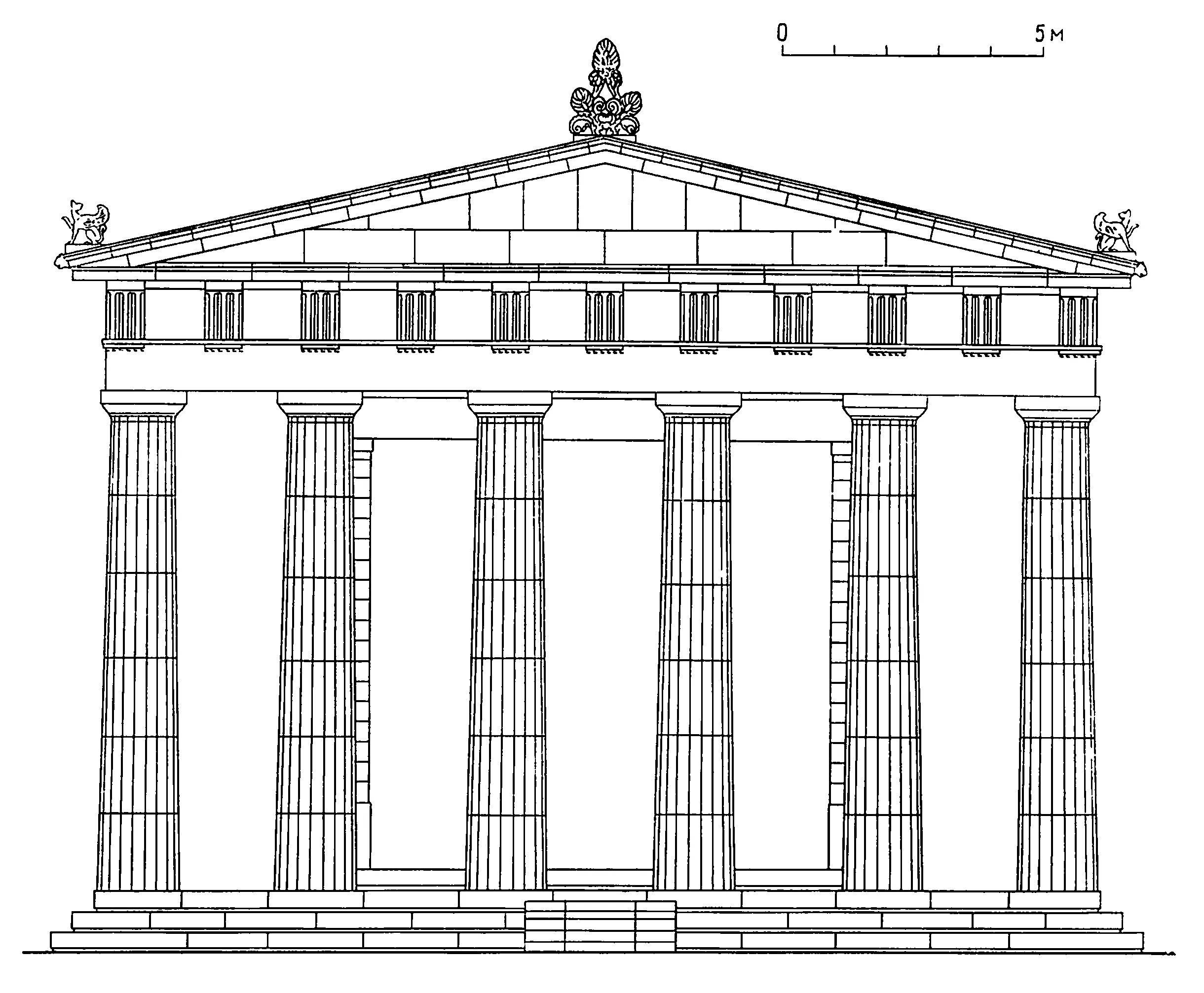 Античный храм рисунок. Древнегреческий храм Парфенон. Фасад храма Парфенон в Афинах. Храм Афины алей в Тегее.