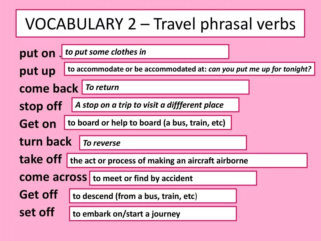 Phrasal verbs словарь. Фразовые глаголы путешествия. Phrasal verbs Vocabulary. Phrasal verbs поездка. Page phrase