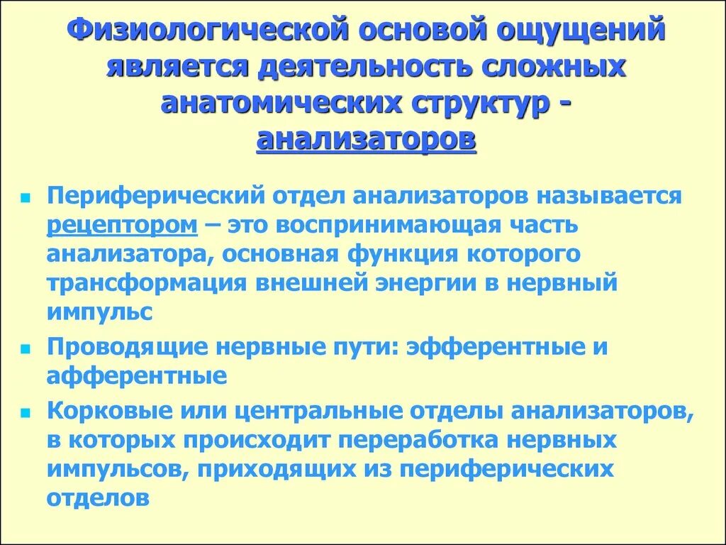 Физиологическая основа ощущений в психологии. Анализатор- физиологическая основа ощущений. Физиологической основой ощущений является. Физиологические основы ощущений схема.