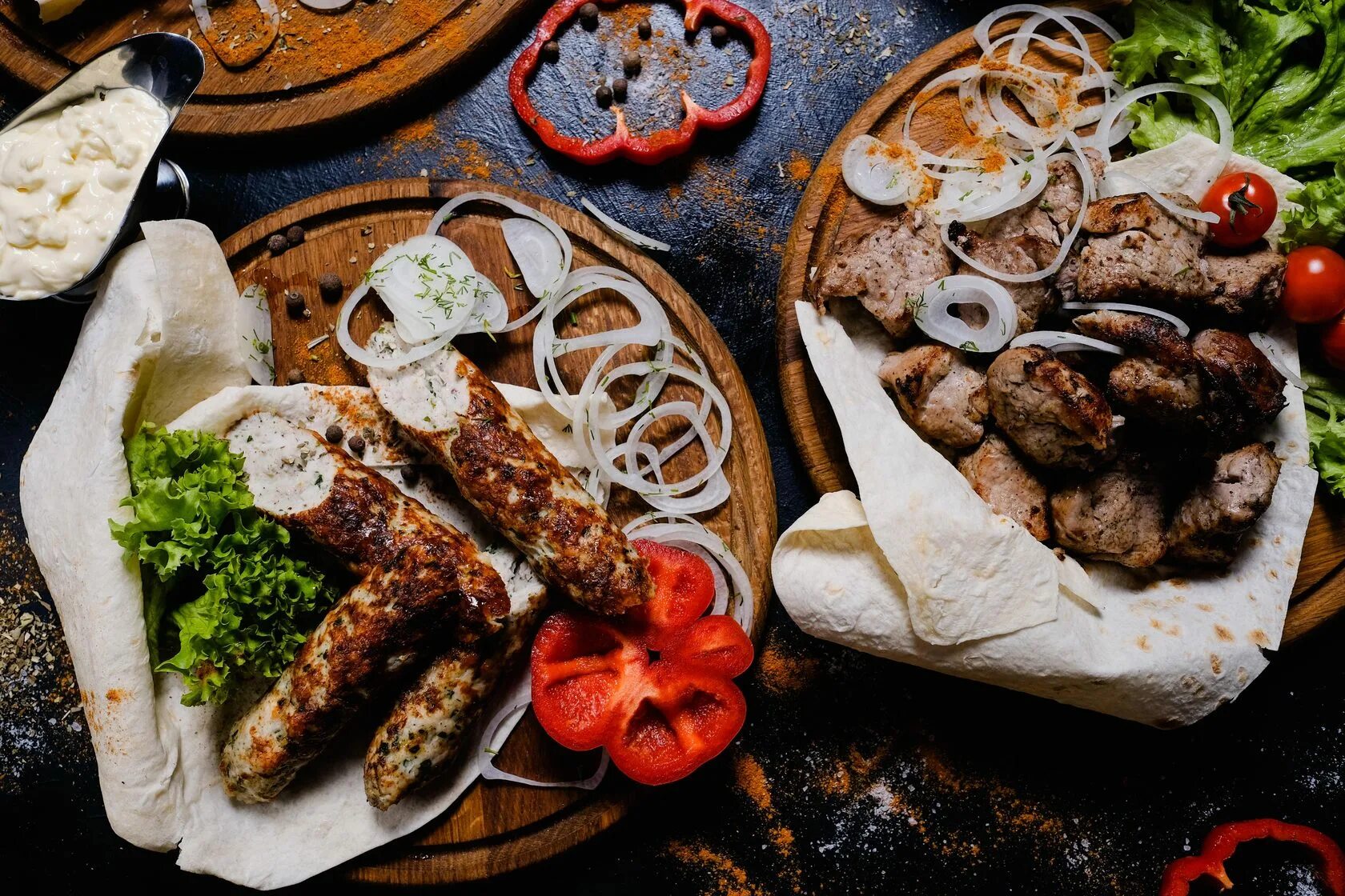 Нац кухни Кавказа. Национальная кухня Грузии. Armenian шашлык Kebab. Грузинский стол.