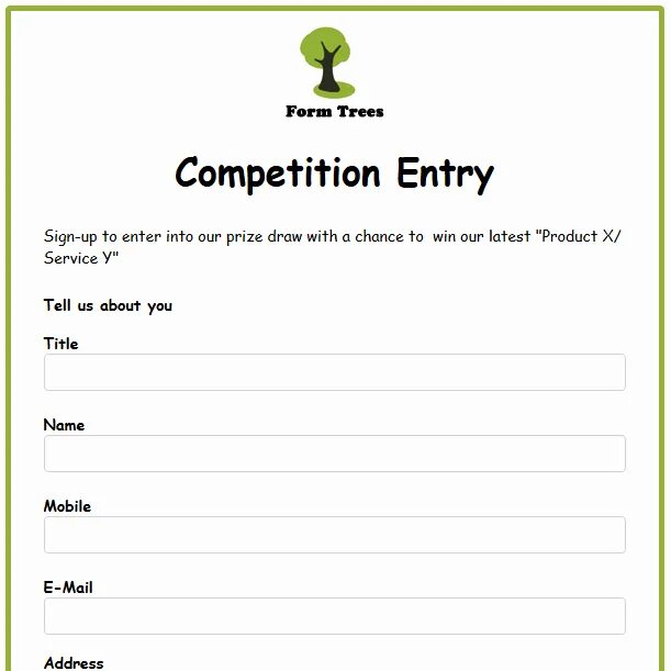 Competition entry form примеры. Примеры entry. Competition entry. Form Template.