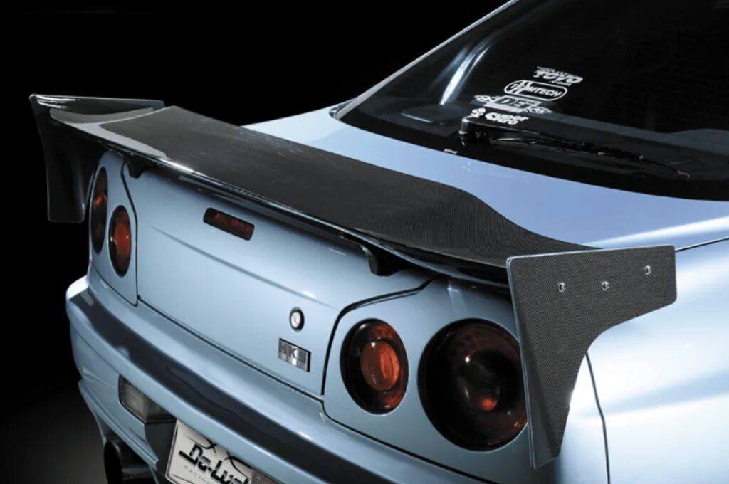 Спойлер низких. Спойлер Nissan Skyline r34. Nissan Skyline GTR r34 спойлер. Спойлер GTR 34. Спойлер Nissan GTR r34.