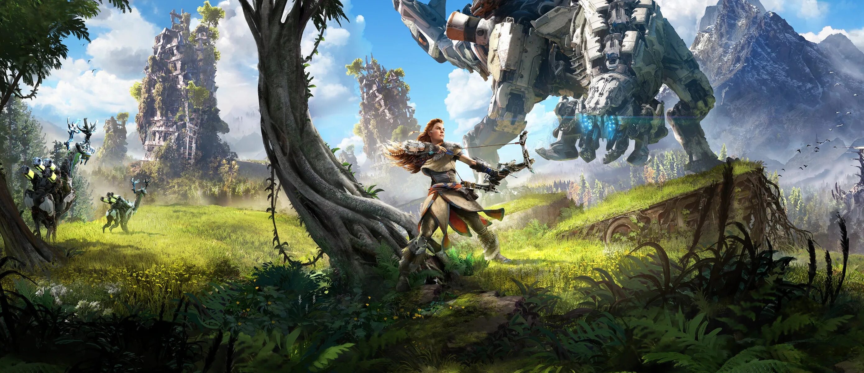 Horizon открытый мир. Horizon Zero Dawn 2017. Меридиан Horizon Zero Dawn. Природа. Обои.